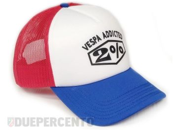 Cappellino trucker bianco/rosso/blu VESPA ADDICTED