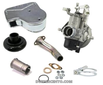 Kit carburatore DELL'ORTO SHBC 19.19 e collettore aspirazione 19mm, 2 fori per Vespa 50/50 Special/ ET3/ Primavera