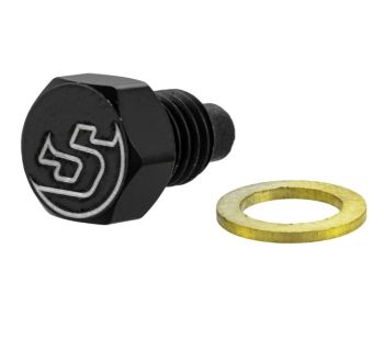 Vite tappo olio motore M8x8mm testa esagonale SIP nera - magnetica 