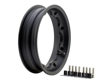 Cerchio in lega tubeless SIP PERFORMANCE Octopus 2.50-10 nero opaco per Lambretta 125 LI/​Special/​GP/​DL/​150 LI/​Special/​SX/​GP/​175 TV/​200 TV/​SX/​GP/​D