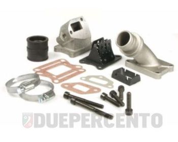 Collettore aspirazione lamellare MALOSSI al carter, 24mm, 2 fori per PHBL 24/25/TM 24 per Vespa 50/50 Special/ ET3/ Primavera