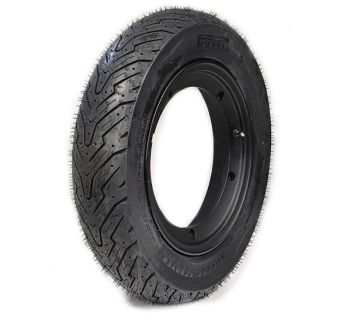 Ruota completa posteriore PIRELLI ANGEL 3.50-10" con cerchio TUBELESS SIP 2.10-10" nero per Vespa Largeframe