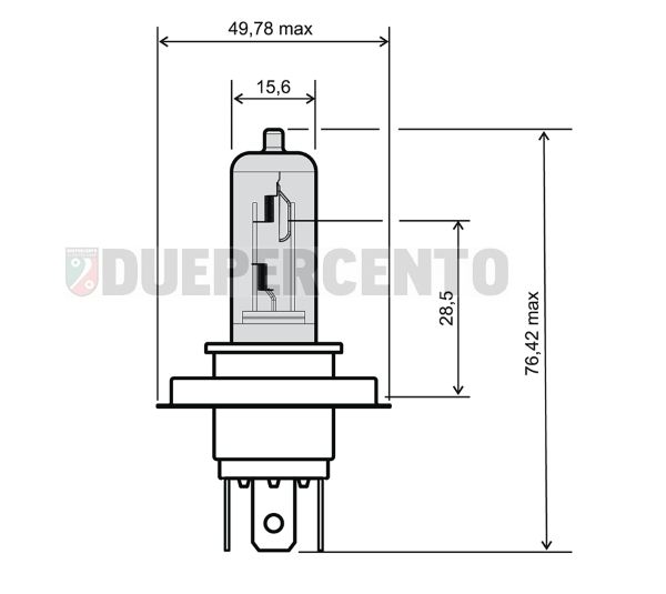 12V Lampada alogena Blu-Xe - HS1 - 35/35W - PX43t - 1 pz - D/Blister